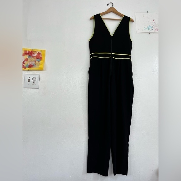 Alice + Olivia Black Jeri Neon Straight Leg Jumpsuit - Picture 4 of 5